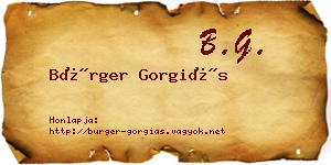 Bürger Gorgiás névjegykártya